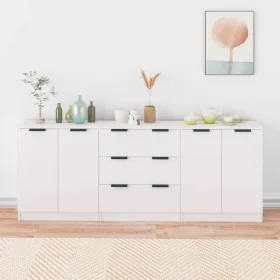 Aparador de 3 piezas madera contrachapada blanco de vidaXL, Aparadores - Ref: Foro24-3115780, Precio: 184,97 €, Descuento: %
