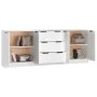 Aparador de 3 piezas madera contrachapada blanco de vidaXL, Aparadores - Ref: Foro24-3115780, Precio: 184,97 €, Descuento: %
