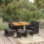 Set de comedor de jardín 9 pzas y cojines ratán sintético negro en Conjuntos de jardín | Comprar online en Foru.es