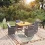 Set comedor de jardín 5 piezas con cojines ratán sintético gris en Conjuntos de jardín | Comprar online en Foru.es