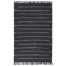 Alfombra tejida a mano Chindi algodón gris antracita 120x170 cm en Alfombras | Comprar online en Foru.es