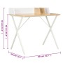 Escritorio blanco y natural 80x50x84 cm en Oficina | Comprar online en Foru.es