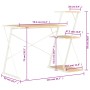 Escritorio con estantería blanco y roble 116x50x93 cm en Oficina | Comprar online en Foru.es