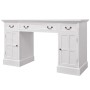 Escritorio de pedestal doble blanco 140x48x80 cm en Oficina | Comprar online en Foru.es