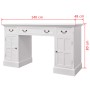 Escritorio de pedestal doble blanco 140x48x80 cm en Oficina | Comprar online en Foru.es