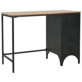 Escritorio con pedestal madera abeto y acero 100x50x76 cm en Oficina | Comprar online en Foru.es