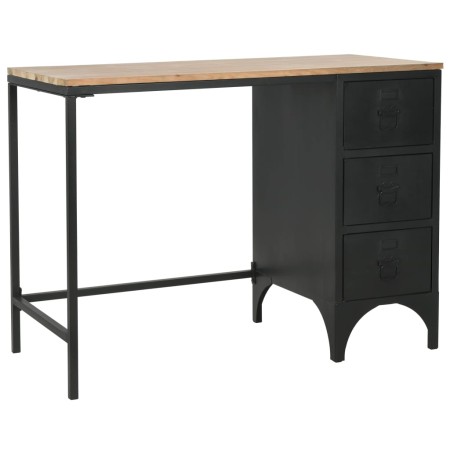 Escritorio con pedestal madera abeto y acero 100x50x76 cm en Oficina | Comprar online en Foru.es