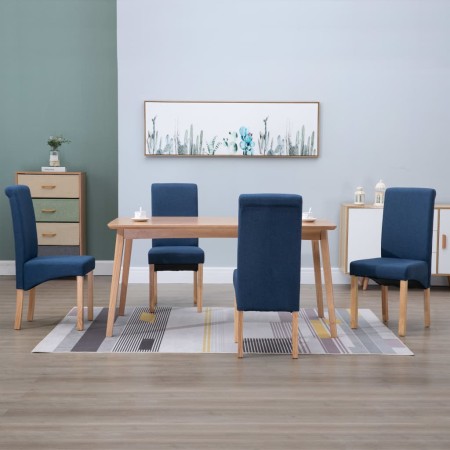 Sillas de comedor 4 unidades tela azul en Sillas de comedor | Comprar online en Foru.es