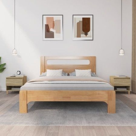 Mesitas de noche 2 uds contrachapada roble Sonoma 50x46x50 cm de vidaXL, Mesitas de noche - Ref: Foro24-819539, Precio: 84,89...