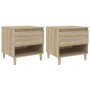 Mesitas de noche 2 uds contrachapada roble Sonoma 50x46x50 cm de vidaXL, Mesitas de noche - Ref: Foro24-819539, Precio: 84,89...