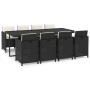 Set de comedor de jardín 9 pzas y cojines ratán sintético negro en Conjuntos de jardín | Comprar online en Foru.es