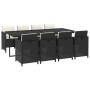 Set de comedor de jardín 9 pzas y cojines ratán sintético negro en Conjuntos de jardín | Comprar online en Foru.es