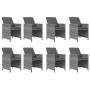 Set comedor jardín 9 pzas y cojines ratán sintético gris en Conjuntos de jardín | Comprar online en Foru.es