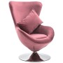 Sillón huevo giratorio con cojín terciopelo rosa en Sillones | Comprar online en Foru.es
