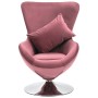 Sillón huevo giratorio con cojín terciopelo rosa en Sillones | Comprar online en Foru.es