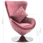 Sillón huevo giratorio con cojín terciopelo rosa en Sillones | Comprar online en Foru.es