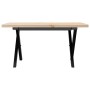 Mesa de centro marco X madera maciza pino y acero 80x50x40,5 cm en Mesas de comedor | Comprar online en Foru.es