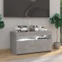 Mueble de TV con luces LED gris hormigón 75x35x40 cm de vidaXL, Muebles TV - Ref: Foro24-804399, Precio: 51,93 €, Descuento: %