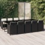 Set de comedor jardín 11 pzas con cojines ratán sintético negro en Conjuntos de jardín | Comprar online en Foru.es