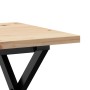 Mesa de centro marco X madera maciza pino y acero 80x50x40,5 cm en Mesas de comedor | Comprar online en Foru.es