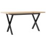 Mesa de centro marco X madera maciza pino y acero 100x50x45,5cm en Mesas de comedor | Comprar online en Foru.es