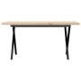 Mesa de centro marco X madera maciza pino y acero 100x50x45,5cm en Mesas de comedor | Comprar online en Foru.es