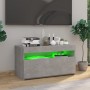 Mueble de TV con luces LED gris hormigón 75x35x40 cm de vidaXL, Muebles TV - Ref: Foro24-804399, Precio: 51,93 €, Descuento: %
