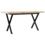 Mesa de centro marco X madera maciza pino y acero 100x50x45,5cm en Mesas de comedor | Comprar online en Foru.es