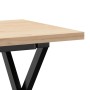 Mesa de centro marco X madera maciza pino y acero 100x50x45,5cm en Mesas de comedor | Comprar online en Foru.es