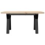 Mesa de centro marco Y madera maciza pino y acero 80x50x40,5 cm en Mesas de comedor | Comprar online en Foru.es