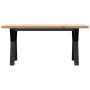 Mesa de centro marco Y madera maciza pino y acero 100x50x45,5cm en Mesas de comedor | Comprar online en Foru.es