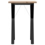 Mesa de comedor marco Y madera maciza pino y acero 50x50x75,5cm en Mesas de comedor | Comprar online en Foru.es