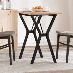 Mesa de comedor marco Y madera maciza pino y acero 80x50x75,5cm en Mesas de comedor | Comprar online en Foru.es