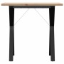 Mesa de comedor marco Y madera maciza pino y acero 80x50x75,5cm en Mesas de comedor | Comprar online en Foru.es