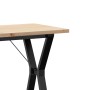 Mesa de comedor marco Y madera maciza pino y acero 80x50x75,5cm en Mesas de comedor | Comprar online en Foru.es