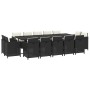 Set comedor jardín 15 pzas y cojines ratán sintético negro en Conjuntos de jardín | Comprar online en Foru.es