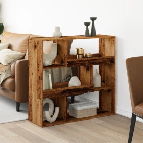 Separador de ambientes madera envejecida 100x33x94,5 cm en Librerías y estanterías | Comprar online en Foru.es
