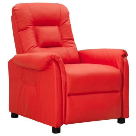 Sillón reclinable de cuero sintético rojo en Sillones | Comprar online en Foru.es