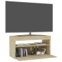 Mueble de TV con luces LED roble Sonoma 75x35x40 cm de vidaXL, Muebles TV - Ref: Foro24-804397, Precio: 47,01 €, Descuento: %