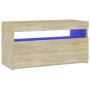 Mueble de TV con luces LED roble Sonoma 75x35x40 cm de vidaXL, Muebles TV - Ref: Foro24-804397, Precio: 47,01 €, Descuento: %