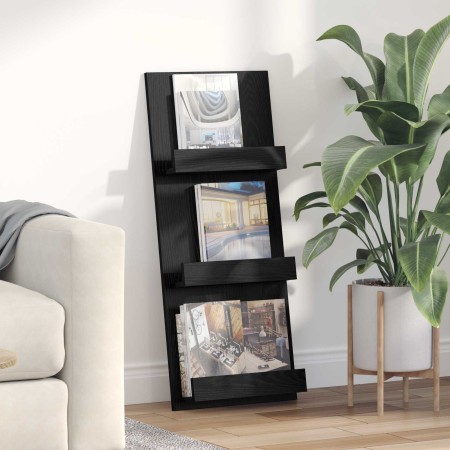 Estante de revistas con estante Roble Negro 51 x 11 x 102 cm en Revisteros | Comprar online en Foru.es