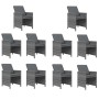 Set de comedor de jardín 11 pzas y cojines ratán sintético gris en Conjuntos de jardín | Comprar online en Foru.es