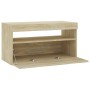 Mueble de TV con luces LED roble Sonoma 75x35x40 cm de vidaXL, Muebles TV - Ref: Foro24-804397, Precio: 47,01 €, Descuento: %