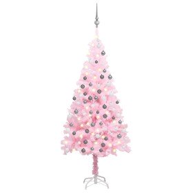 Árbol de Navidad preiluminado con luces y bolas rosa 180 cm en Decoración Festiva y Estacional | Comprar online en Foru.es