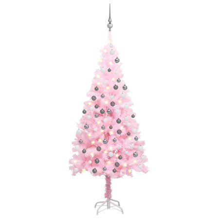 Árbol de Navidad preiluminado con luces y bolas rosa 180 cm en Decoración Festiva y Estacional | Comprar online en Foru.es