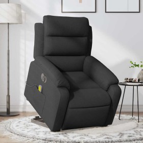 Sillón de masaje eléctrico reclinable elevable tela negro en Sillones | Comprar online en Foru.es