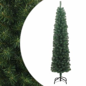 Árbol de Navidad artificial delgado y soporte PVC verde 240 cm en Decoración Festiva y Estacional | Comprar online en Foru.es