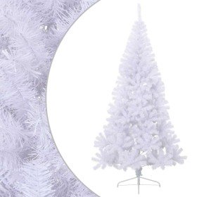 Medio árbol de Navidad artificial con soporte PVC blanco 180 cm en Decoración Festiva y Estacional | Comprar online en Foru.es