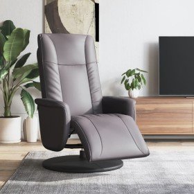 Sillón reclinable con reposapiés cuero sintético gris en Sillones | Comprar online en Foru.es