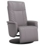 Sillón reclinable con reposapiés cuero sintético gris en Sillones | Comprar online en Foru.es